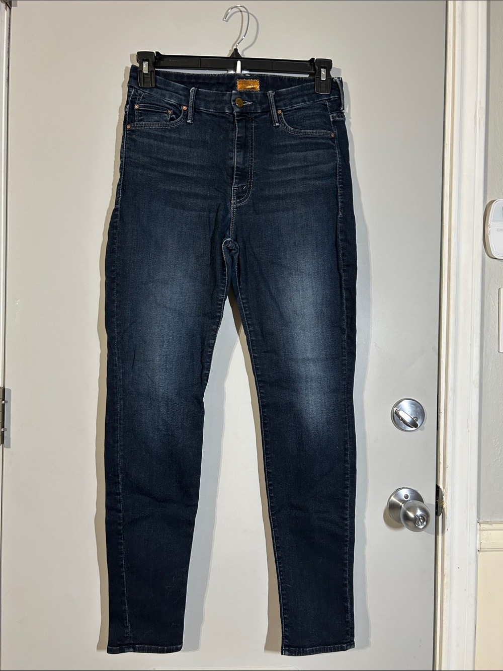 MOTHER Women's The Looker High Waisted Skinny Jeans - Dark Blue Wash